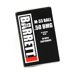 Ammo, .50 BMG, Barrett Headstamp, 661 GR, M33 BALL, 10 Rd Box
